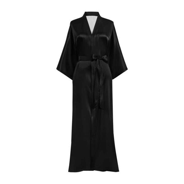 Golden Dragon Black Kimono Long Kimono Robe For Women