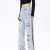 American Street Retro Tattered Jeans Washed Jeans - Image 7