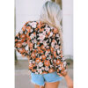 Women's Floral Print Lace Casual Style Pullover Shirt - Image 3