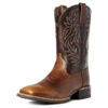High Embroidery Vintage Engraving Stitching Wide Head Western Cowboy Boot - Image 2