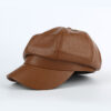 Korean Style Octagon Fashion Ladies Hat Leather Beret - Image 6