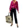 Fashion Special V-neck Long Sleeve Bohemian Leopard Top - Image 4