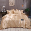Pure Color Washed Silk Bed Sheet Ice Silk Four-piece Bed Sheet Duvet Cover - Image 7