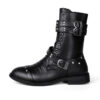 Middle Tube Leather Boots Ceremonial Motorcycle Men's Martin Performance - Image 5