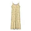 Yellow Suspender Sleeveless Dress With Small Pink Flowers - Image 3