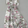 European And American 3D Digital Printing Fashion Floral Art Women's Midi Skirt Dress - Image 5