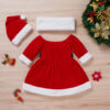Autumn Baby Red Christmas Dress Hat - Image 5