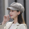 Navy Octagonal Cap Children's Woolen Houndstooth - Image 5