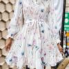 European And American New Floral Print Long Sleeve Dress - Image 6