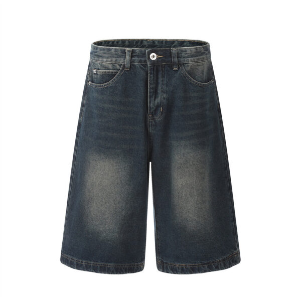 Punk Denim Shorts Men's High Street Wash