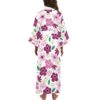 White Pink Purple Flowery Kimono Long Robe For Women - Image 4
