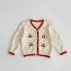 Autumn Cherry Embroidery Red-edged Knitted Coat - Image 5