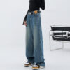 Blue Retro Straight Loose Jeans - Image 5