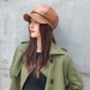 Korean Style Octagon Fashion Ladies Hat Leather Beret - Image 5
