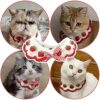 Adorable Strawberry Pattern Cat Collar With Breakaway Buckle And Cute Bow Tie For Kitten And Some Puppies - Image 2