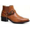 Fashion Personality Belt Buckle Thick Heel Pointed Men's Boots - Image 3