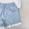 Lace Denim Shorts For Girls All-match Denim Hot Pants - Image 5