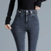 High Waist Stretch Jeans Tight And Warm Skinny Pants Women - Image 8