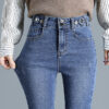 High Waist Stretch Jeans Tight And Warm Skinny Pants Women - Image 5