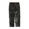 Punk Style Tie Design PU Leather Pants For Men - Image 5