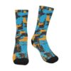 Grunge Orange Blue Classic Crew Socks - Image 3