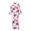 White Pink Purple Flowery Kimono Long Robe For Women - Image 2