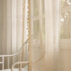 Bohemian Tassel Lace Cotton Linen Texture Transparent Curtain - Image 4