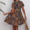 Women's Clothing Printed V-neck Leisure Vacation Style Dress - Image 3