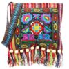 Ethnic style embroidered linen tassel bag - Image 4