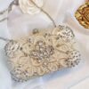 Women's Hand Sewn Rhinestone Chain Evening Bag - Image 3