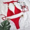 New Sexy Purple Halter Crystal Diamond Bikini Female Swimsuit Women Swimwear Rhinestone Bikini - Image 8
