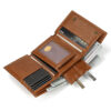 RFID Genuine Leather Small Wallet Men's Three Fold Multiple Card Slots With Iron Chain - Image 2