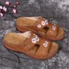 Wedge Platform Sandals Embroidered Floral Slippers - Image 6
