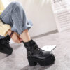 Women's Chunky Heel Booties Platform Platform Martin Boots - Image 3