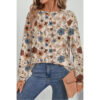 Women's Round Neck Pullover European And American Leisure All-match Floral Print Sweater - Image 7