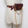 Female snake print chain belt bag - Image 2