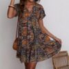 Women's Clothing Printed V-neck Leisure Vacation Style Dress - Image 2