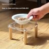 Cat Water Bowl Dog Basin Anti-tumble High Leg Cat Bowl Ceramic Cat Food Holder Double Bowl - Image 2