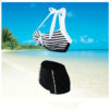 Ladies split swimsuit sexy striped bikini high waist - Image 3