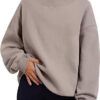 Casual Style Fleece Shirt Thick Half Turtleneck Loose Women's Sweater - Image 3