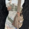 Vintage Button Bottle Cap Patch Messenger Distressed Crossbody Bag - Image 10
