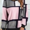 Casual Geometric 3D Printed Loose Long Sleeves Round Neck Sweater - Image 2