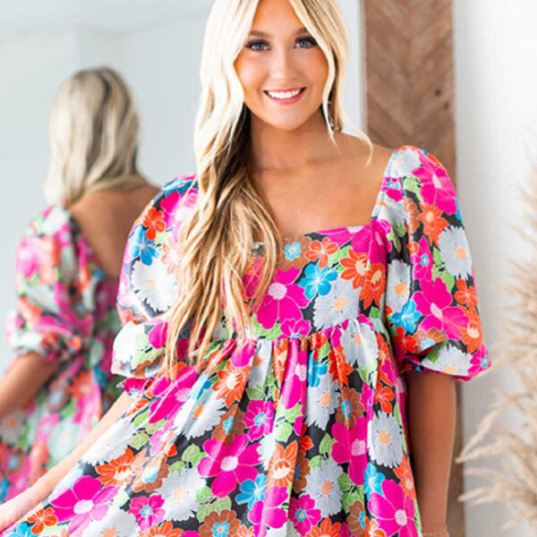 Summer New Holiday Puff Sleeve Dress Women