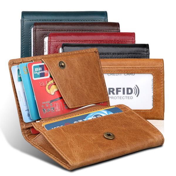 Genuine Leather Coin Purse Short Clutch Men