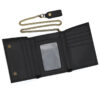 RFID Genuine Leather Small Wallet Men's Three Fold Multiple Card Slots With Iron Chain - Image 4