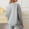 Fleece-lined Thick Round Neck Loose-fitting Solid Color Long Sleeves Sweater - Image 8