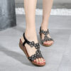 Rhinestone Bohemian Wedge Sandals - Image 4