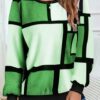 Casual Geometric 3D Printed Loose Long Sleeves Round Neck Sweater - Image 4