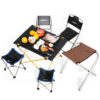 Outdoor camping small folding table aviation light aluminum alloy portable picnic table - Image 9