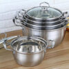 11PCS Induction Non Stick Stainless Steel Cookware Cooking Pot Pan With Lids Set - Image 2